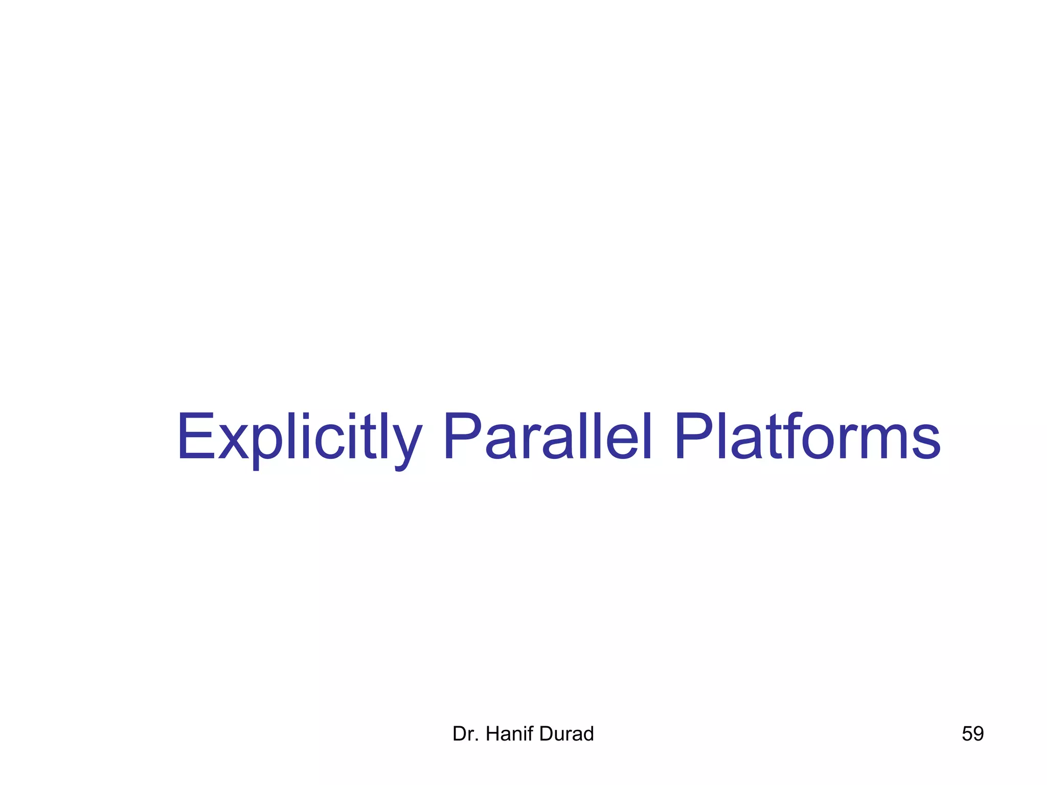 Dr. Hanif Durad 59
Explicitly Parallel Platforms
 