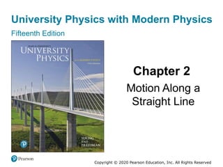 University Physics with Modern Physics
Fifteenth Edition
Chapter 2
Motion Along a
Straight Line
Copyright © 2020 Pearson Education, Inc. All Rights Reserved
 