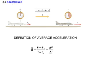 2.3  Acceleration DEFINITION OF AVERAGE ACCELERATION 