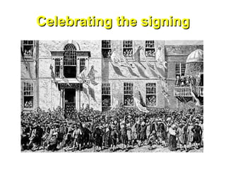 Celebrating the signing 