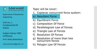 Fundamental of Statics (Part 1) | PPTX