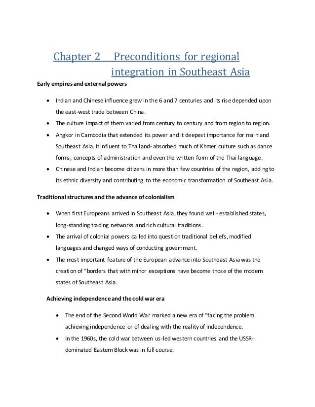 Chapter 2 Preconditions For Regional Integration In - 