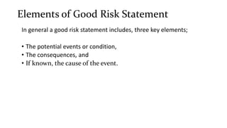 Effective Risk Statements Comprehensive Guide to Risk Identification and Management in Projects | PDF