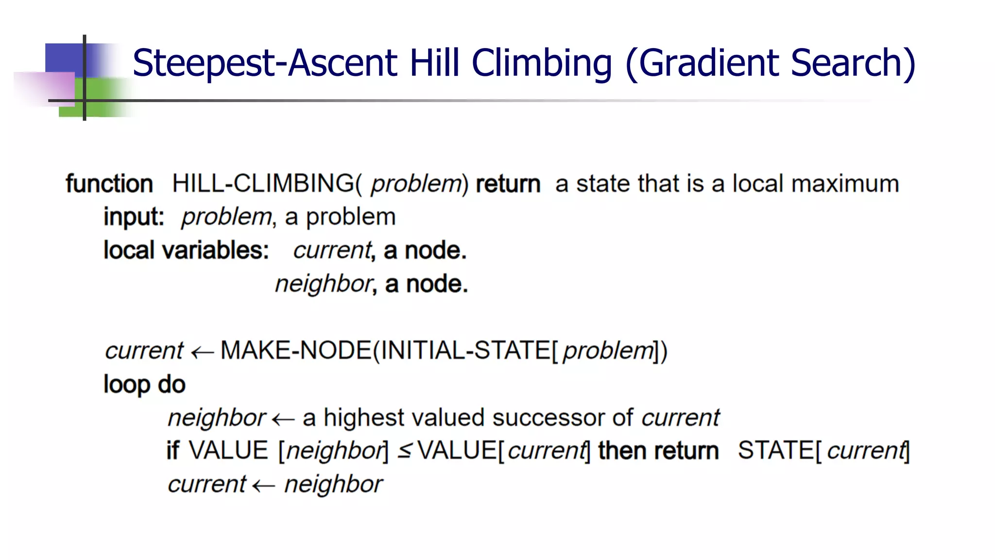 Steepest-Ascent Hill Climbing (Gradient Search)
 