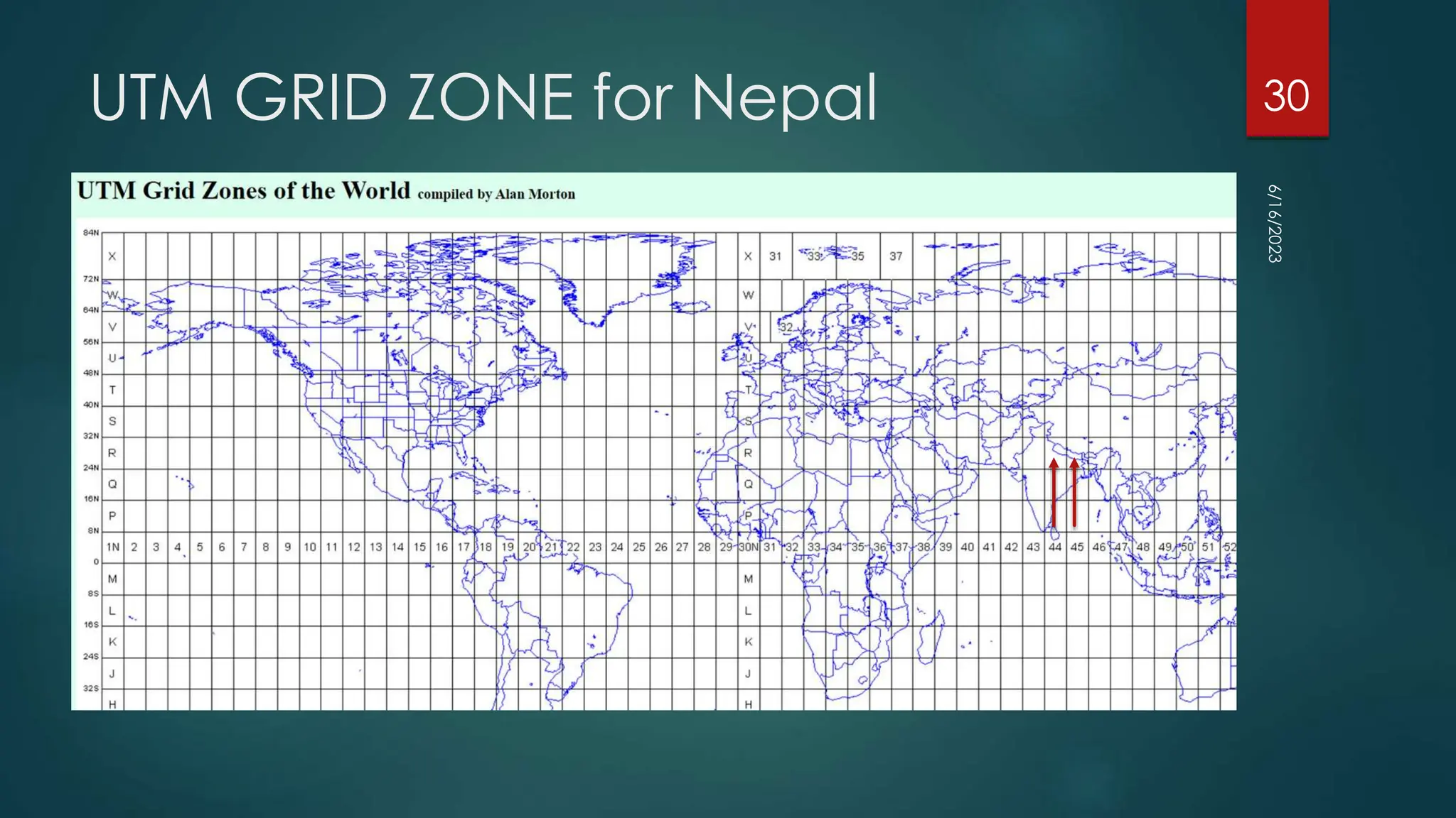 UTM GRID ZONE for Nepal
6/16/2023
30
 