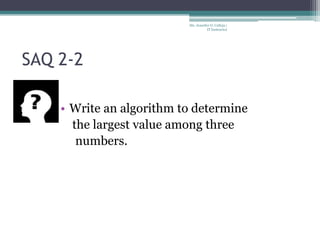 Chapter 2 representation of algorithms | PPTX