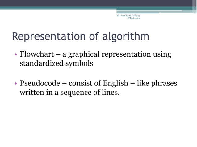 Chapter 2 representation of algorithms | PPTX