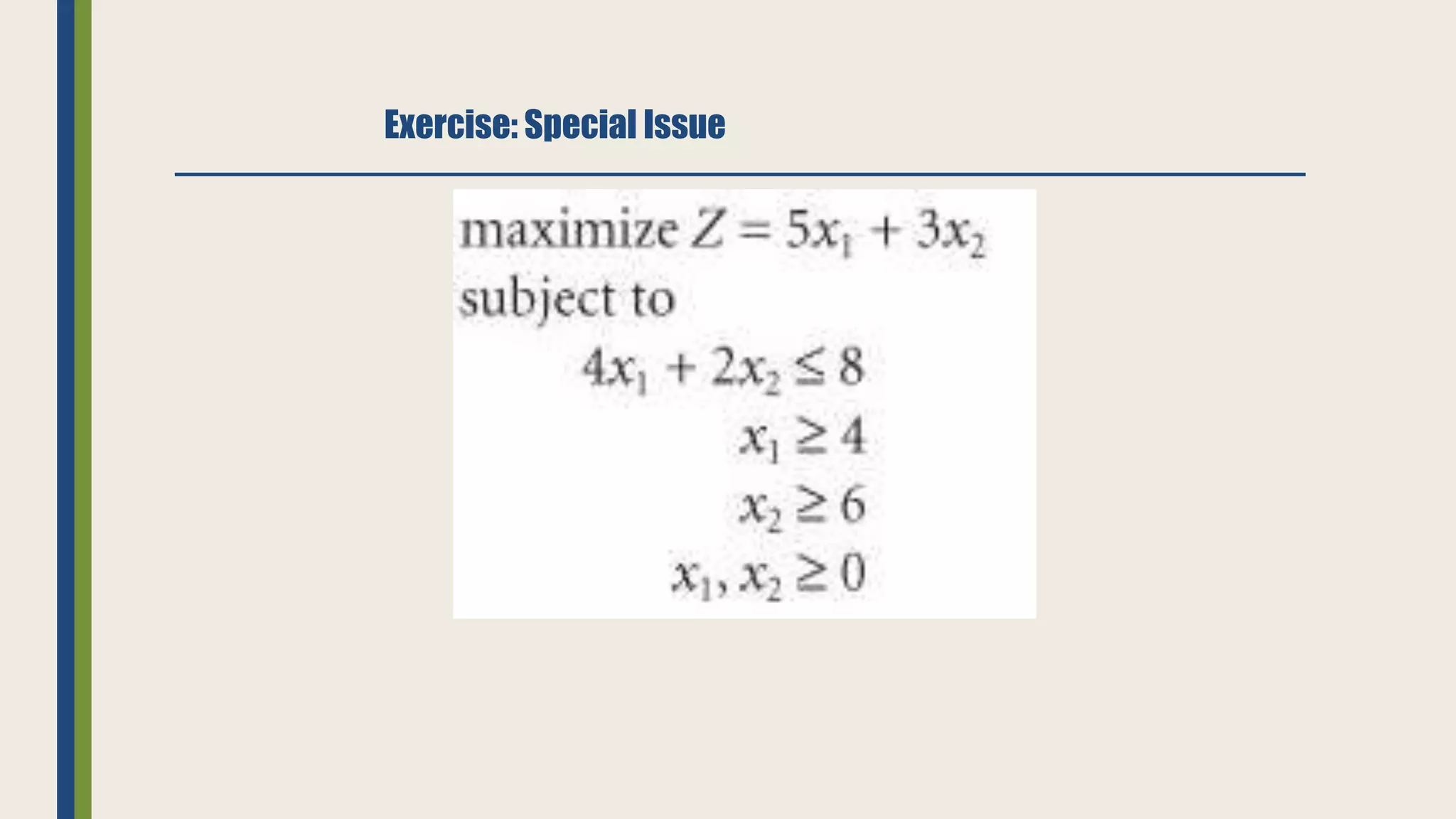 Exercise: Special Issue
 