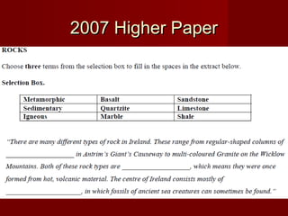 2007 Higher Paper2007 Higher Paper
 
