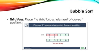 Bubble Sort
• Third Pass: Place the third largest element at correct
position.
 
