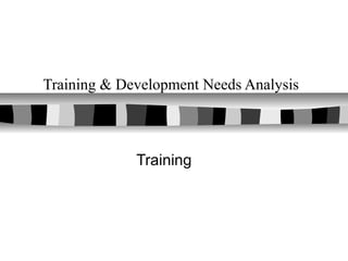 Training & Development Needs Analysis



             Training
 