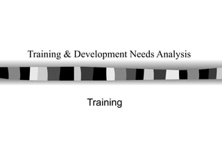 Training & Development Needs Analysis Training  