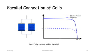 Parallel Connection of Cells
Two Cells connected in Parallel
05-02-2023 Solar and wind power 43
 