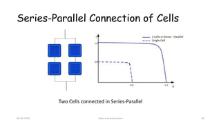 Series-Parallel Connection of Cells
Two Cells connected in Series-Parallel
05-02-2023 Solar and wind power 44
 