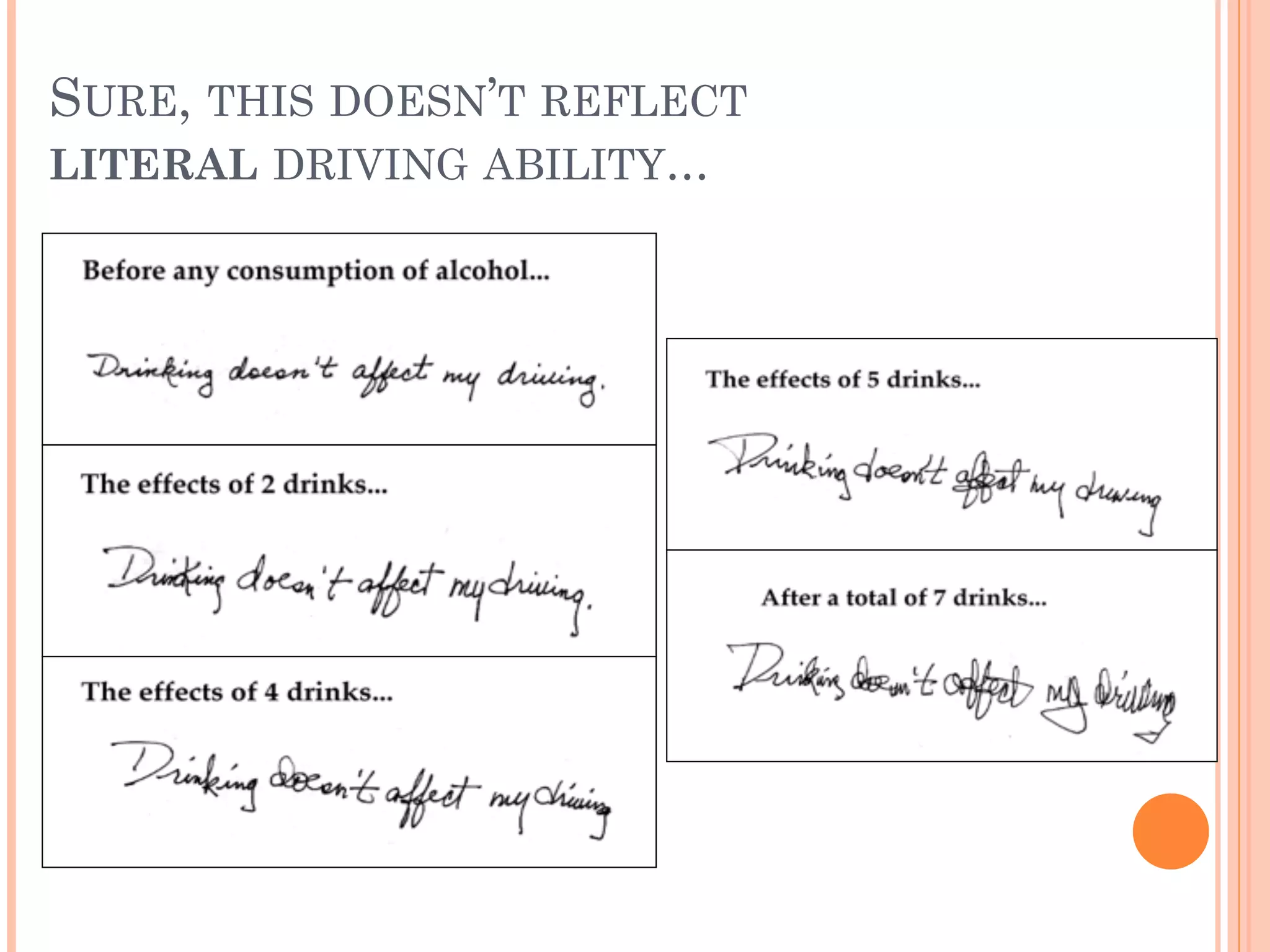 SURE, THIS DOESN’T REFLECT  
LITERAL DRIVING ABILITY...
 