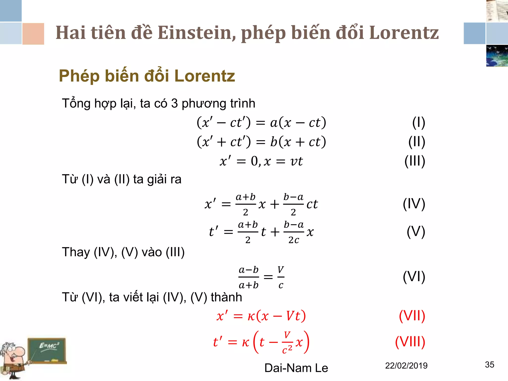Lecture On Relativity Theory Chapter 2 Special Relativity Ppt