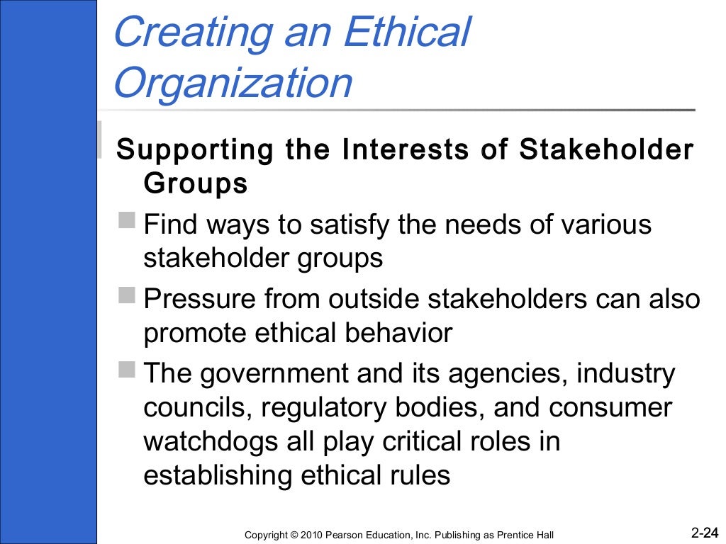 Chapter 2 stakeholders, managers, and ethics