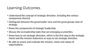 Chapter 2 strategic direction 2. from textbook pptx | PPTX