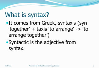 Syntaxa Chapter 2 syntax | PPTX