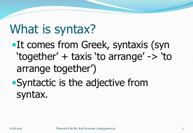 Chapter 2 syntax