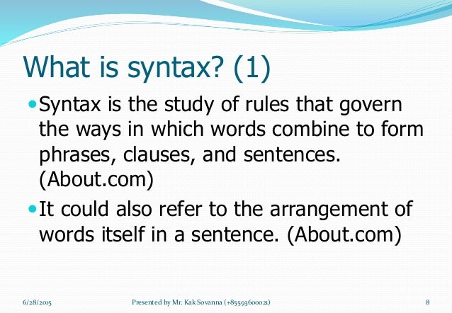 Chapter 2 syntax