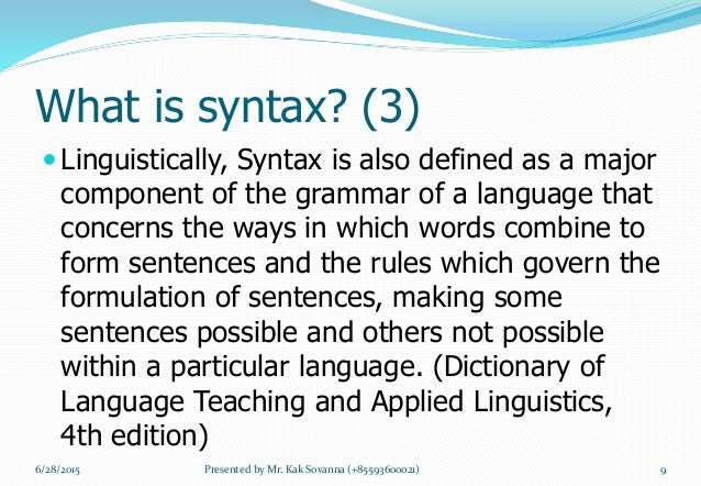 Chapter 2 syntax