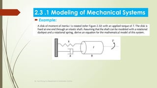 Dr. Van-Phong Vu-Department of Automatic Control
 Example:
2.3 .1 Modeling of Mechanical Systems
 