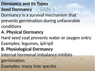 Comprehensive Study of Seed Chemistry, Structure, and Dormancy ...