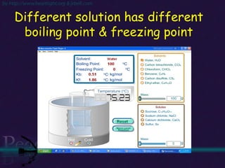 Different solution has different boiling point & freezing point 