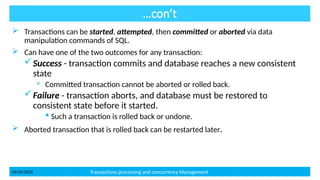 Comprehensive Overview of Transaction Processing Concepts in Advanced ...