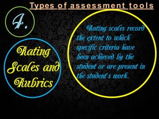 Types o f assessment t o o l s
 