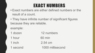Examples Of Exact Numbers Chapter 2 unit and measurements | PPTX