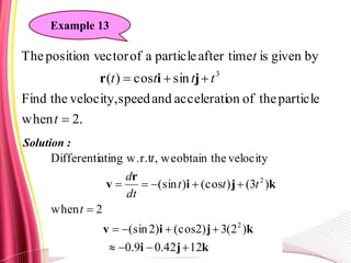 Applied Calculus Chapter 2 vector valued function | PPTX