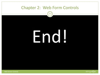 Chapter 2: Web Form Controls
End!
ហោ សូ ហនឿនWeb Server Controls
57
 