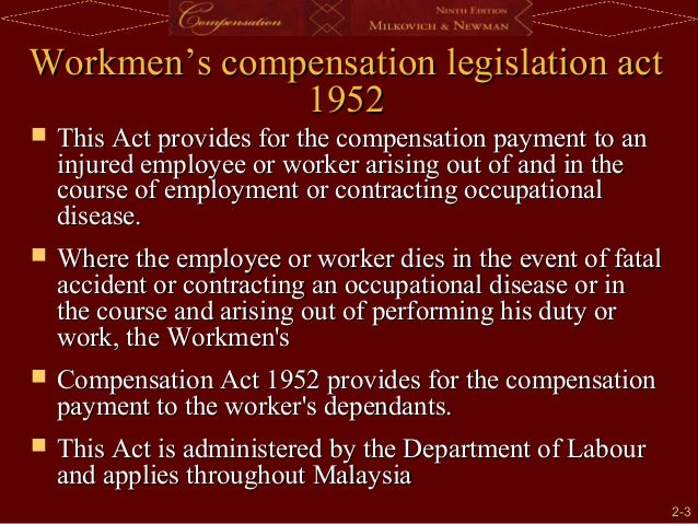 workmen compensation act 1952