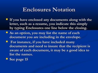 Enclouse Example Chapter 2 writing a business letter | PPT