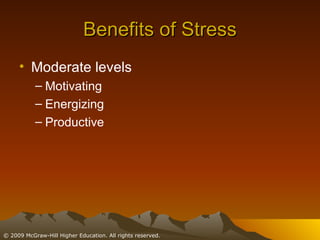 Benefits of Stress Moderate levels Motivating Energizing Productive 