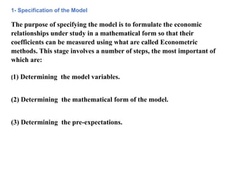 Model Specification In Research Example Comprehensive Guide to Research Methodology in Econometrics: Model ...