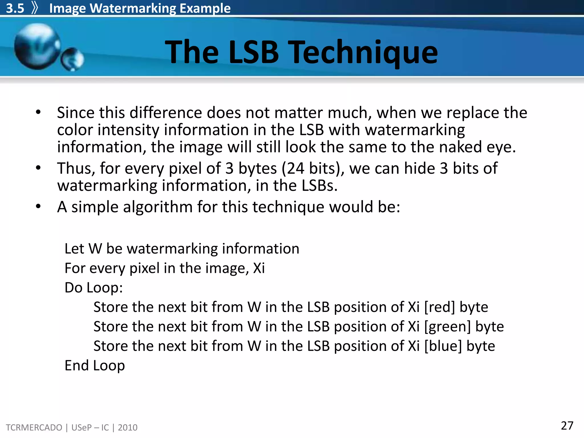 The two messages, co and m, will be detected and decoded by two very different receivers: a human being and a watermark detector, respectively.