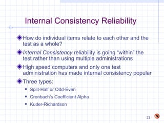 Internal Reliability Example Chapter 3 | PPT