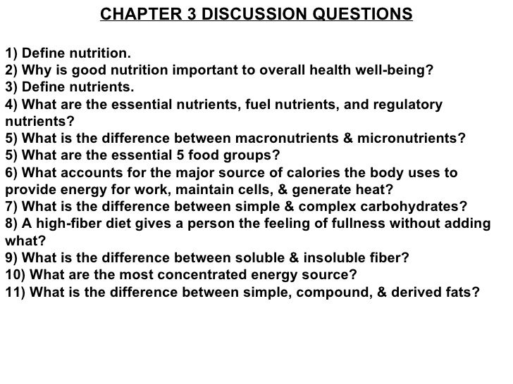 Critical thinking questions nutrition