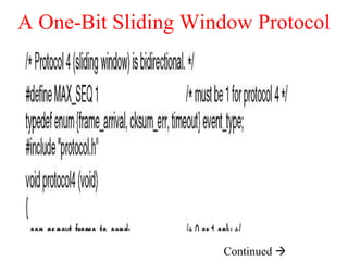 A One-Bit Sliding Window Protocol Continued   