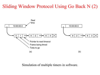 Sliding Window Protocol Using Go Back N (2) Simulation of multiple timers in software. 