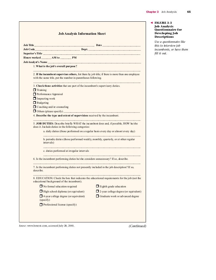 chapter3 job information sheet