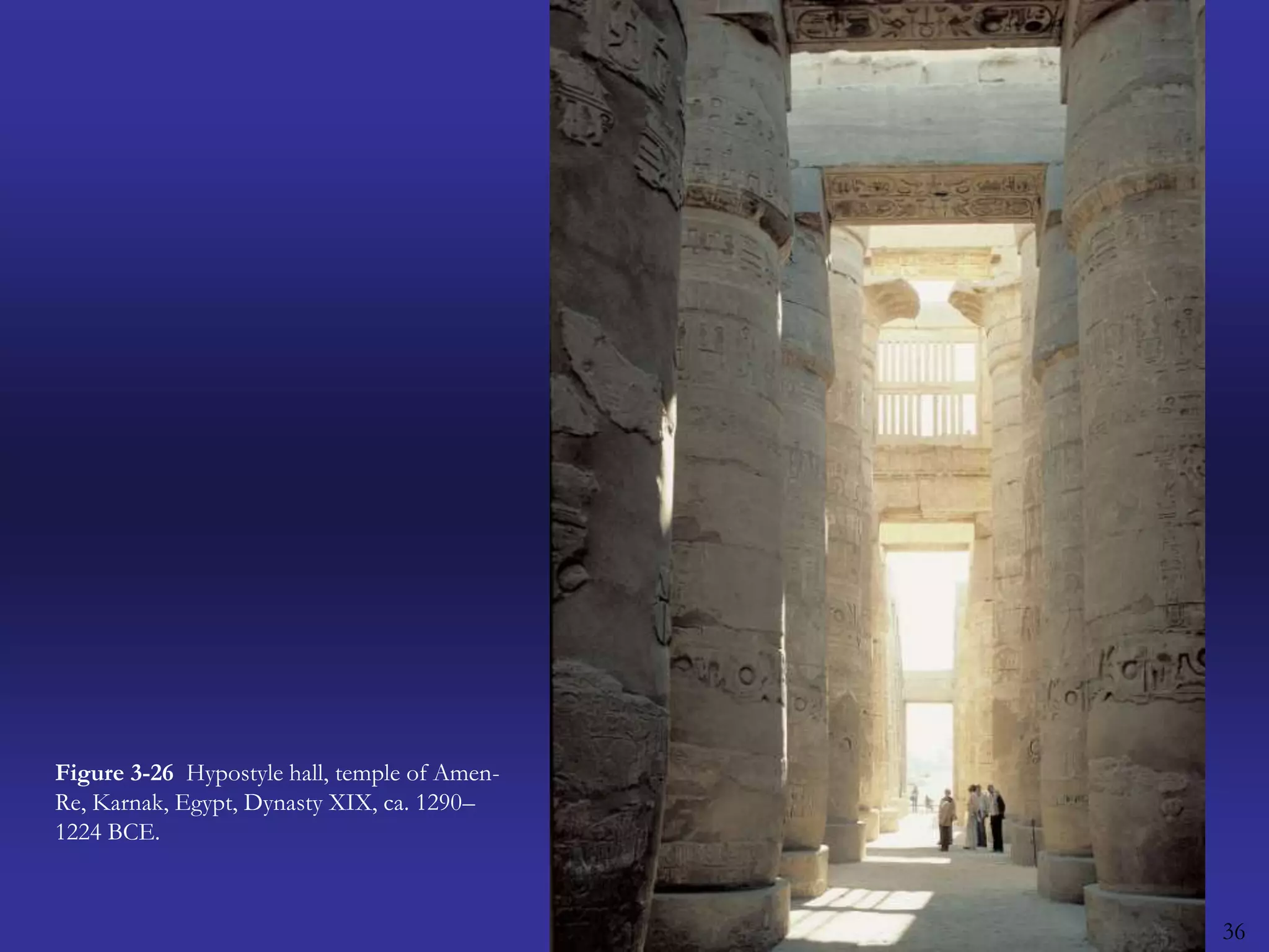 36Figure 3-26  Hypostyle hall, temple of Amen-Re, Karnak, Egypt, Dynasty XIX, ca. 1290–1224 BCE.