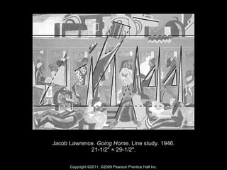 Jacob Lawrence.  Going Home . Line study. 1946. 21-1/2" × 29-1/2". Copyright ©2011, ©2009 Pearson Prentice Hall Inc. 