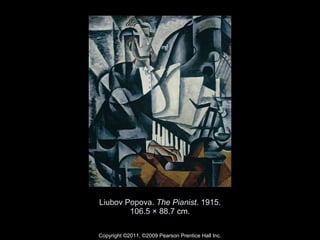 Liubov Popova.  The Pianist . 1915. 106.5 × 88.7 cm. Copyright ©2011, ©2009 Pearson Prentice Hall Inc. 
