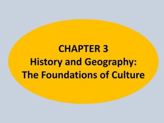 CHAPTER 3
 History and Geography:
The Foundations of Culture
 