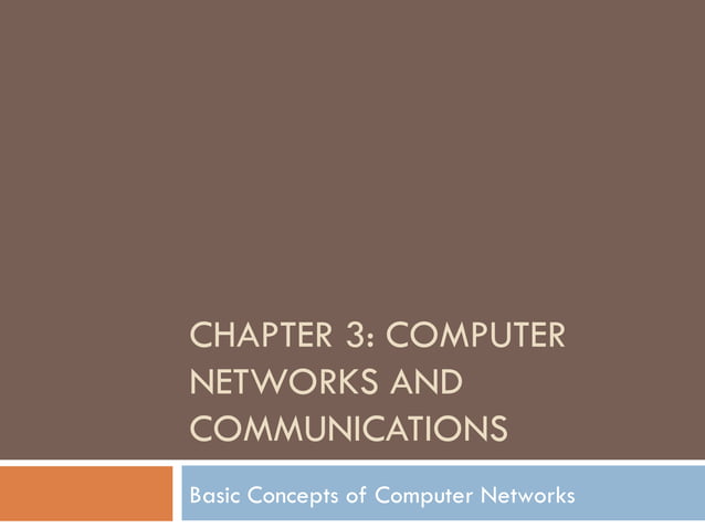 Basic concepts of computer networks