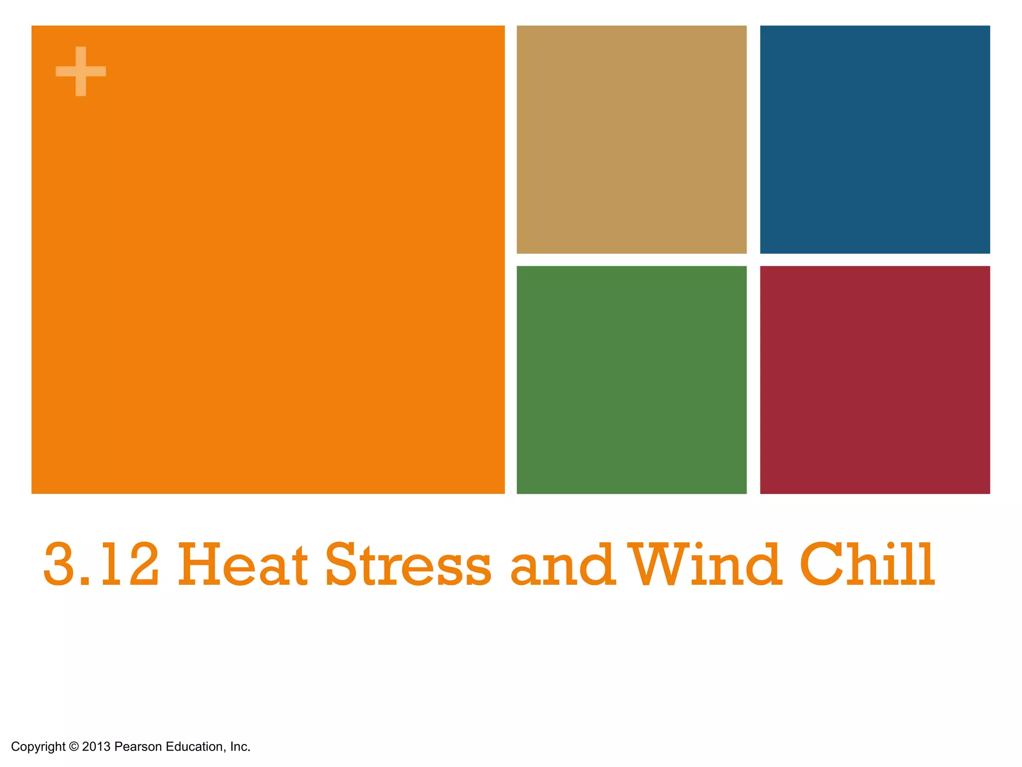 +




     3.12 Heat Stress and Wind Chill

Copyright © 2013 Pearson Education, Inc.
 